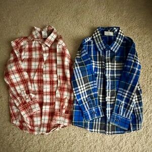 Crazy 8 Orange and Blue Plaid Button Down Shirts